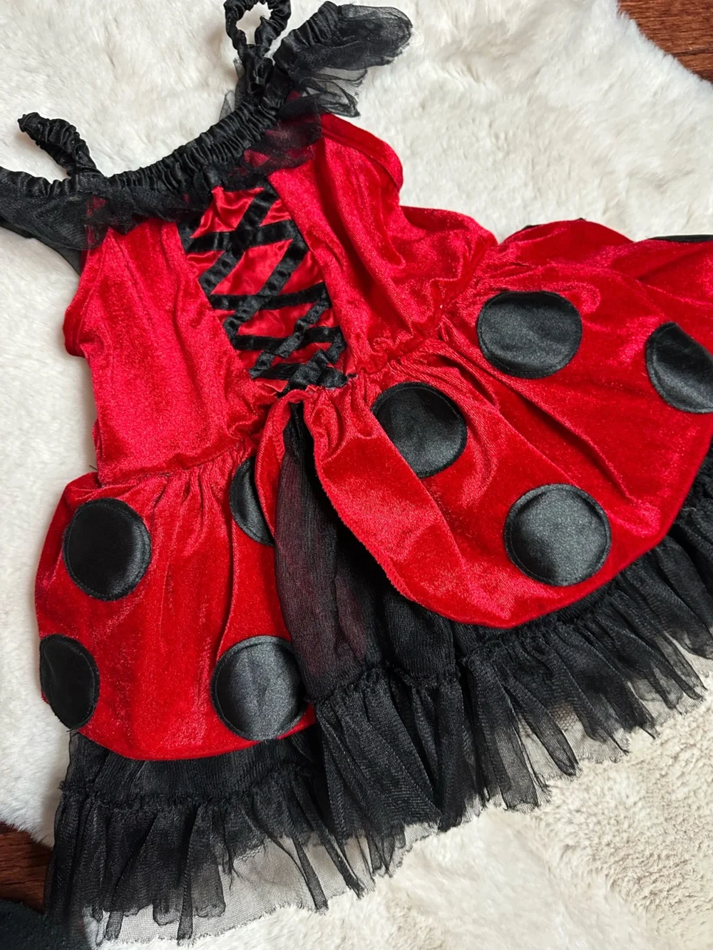 Toddler Red and Black Ladybug Costume Bodysuit